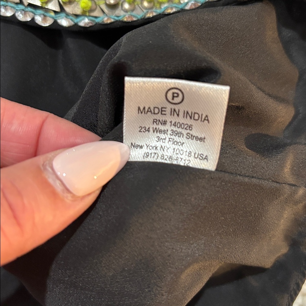 Parker Black and Silver Sequin & Beaded Mini Skirt - Picture 6 of 6